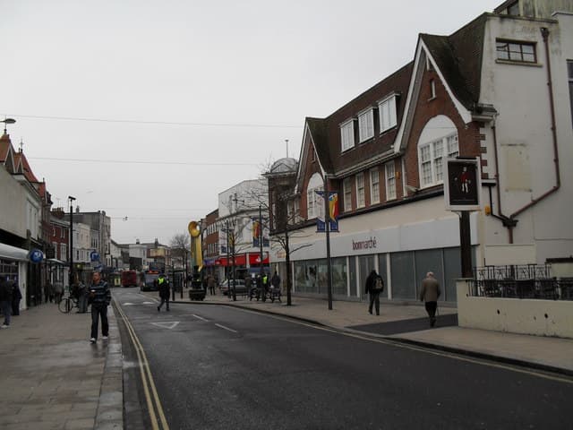Bognor Regis High Street on a winter day
